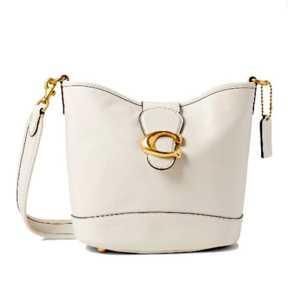 NWTMSRP$395 COACH Soft Calf Leather Tali Zip Top Chalk Crossbody Shoulder Bag - Picture 1 of 2